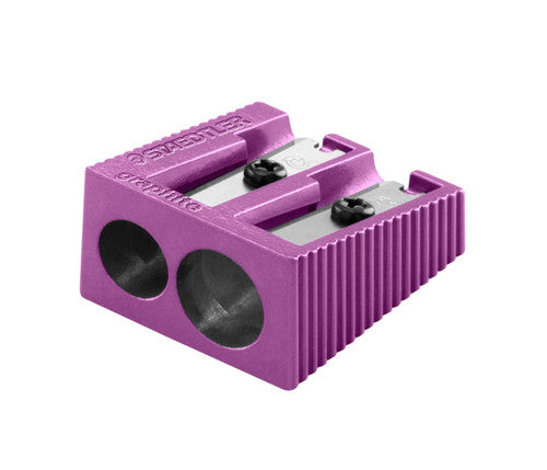 Staedtler Double Hole Metal Sharpener in 4 Assorted Metallic Colours Box of 20 510 20 PR2
