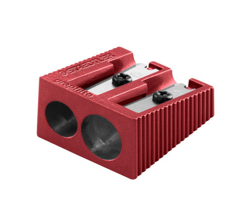 Staedtler Double Hole Metal Sharpener in 4 Assorted Metallic Colours Box of 20 510 20 PR2