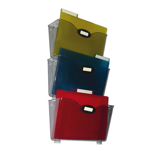 Deflecto Linking Wall Pockets Set of 3 Smoke