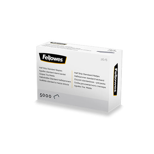 Fellowes 26/6 Staples Half-Strip Pack 5000