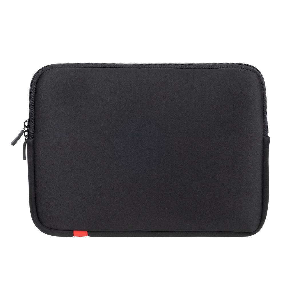 Rivacase 5123 Antishock MacBook 13 Sleeve Dark Grey - side angle showing neoprene texture and zip closure