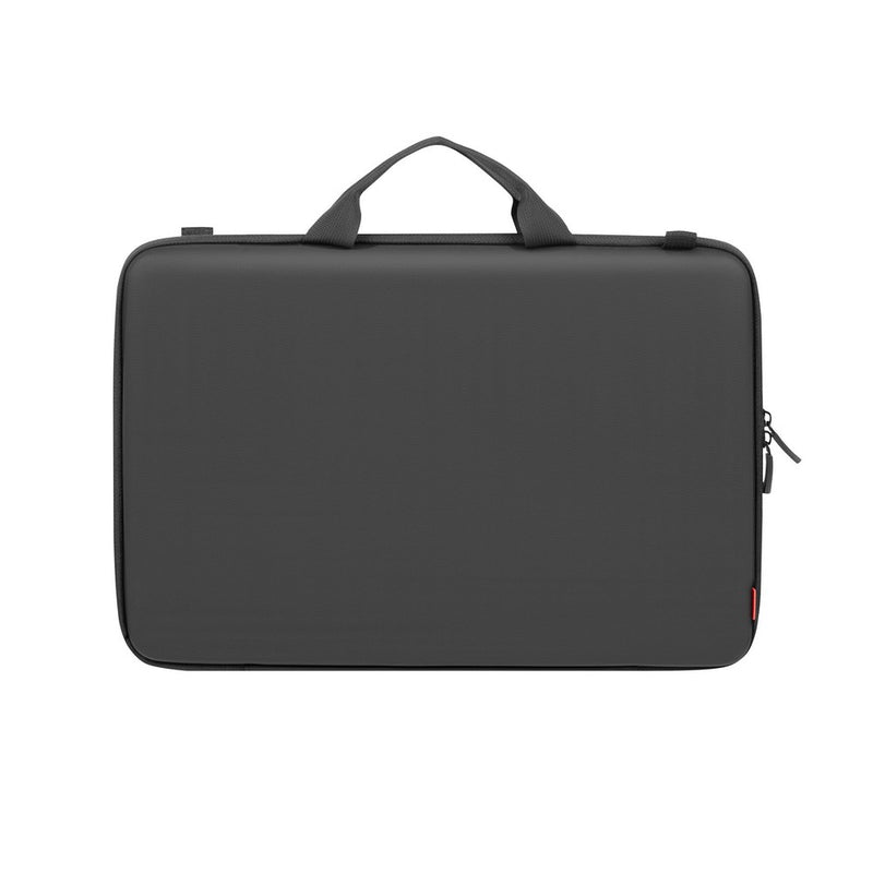 Rivacase 5131 Antishock Hard Shell Laptop Case 15.6 Black - open view showing EVA interior panels and corner securing straps