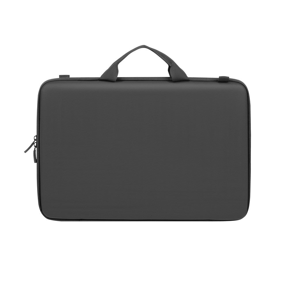 Rivacase 5131 Antishock Hard Shell Laptop Case 15.6 Black - side profile showing slim form factor and padded carry handles