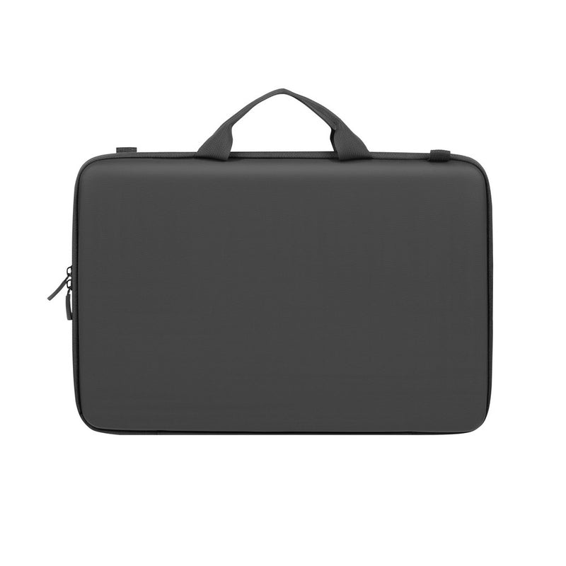 Rivacase 5131 Antishock Hard Shell Laptop Case 15.6 Black - side profile showing slim form factor and padded carry handles