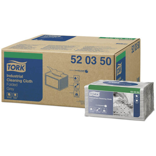 Tork Industrial Cleaning Cloth Folded 1 Ply W8 Small Pack Grey Carton of 8