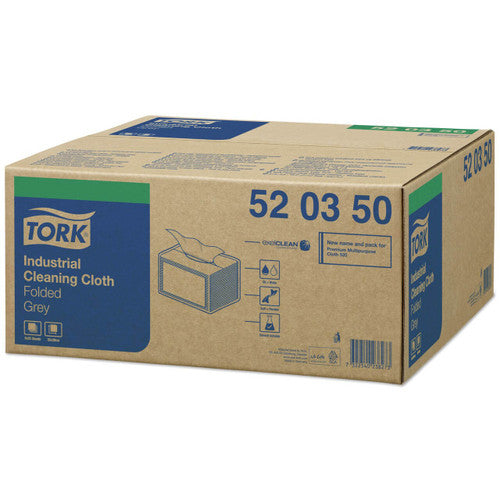 Tork Industrial Cleaning Cloth Folded 1 Ply W8 Small Pack Grey Carton of 8