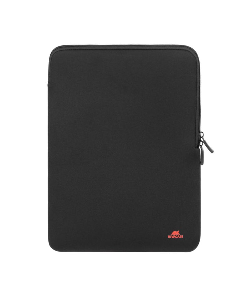 Rivacase 5224 MacBook Air 15 Antishock Neoprene Sleeve Black - side angle showing zip detail and neoprene texture