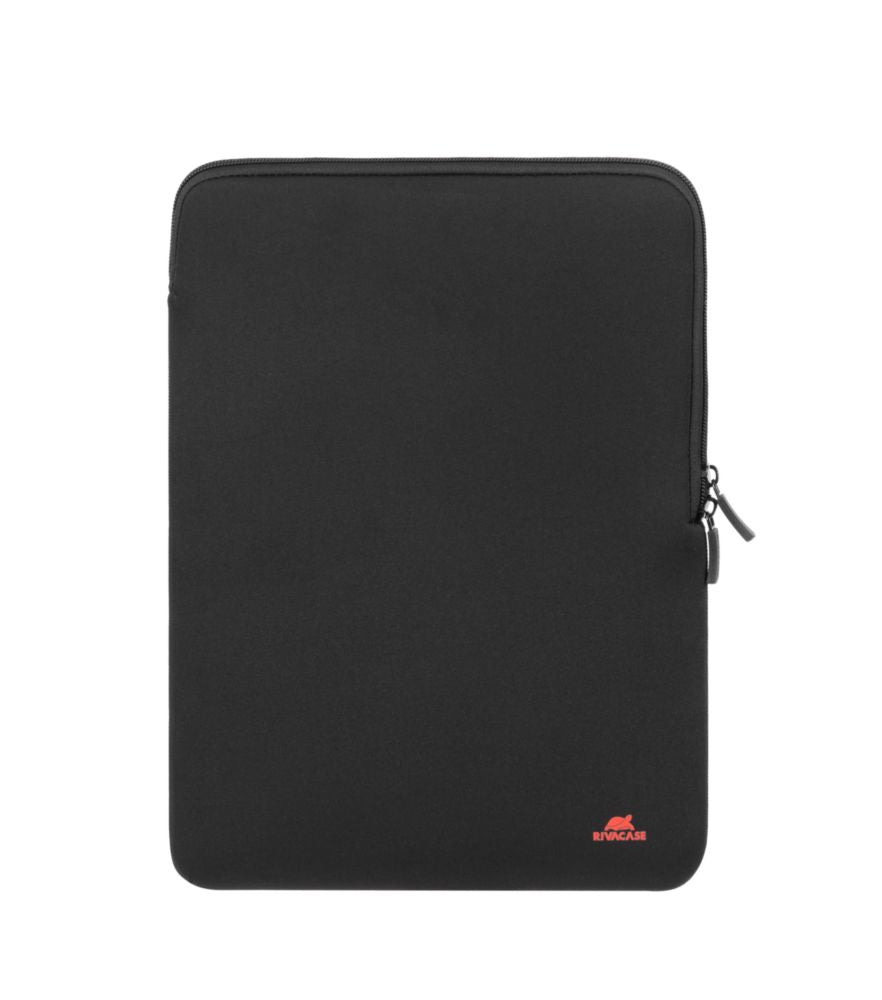 Rivacase 5224 MacBook Air 15 Antishock Neoprene Sleeve Black - side angle showing zip detail and neoprene texture