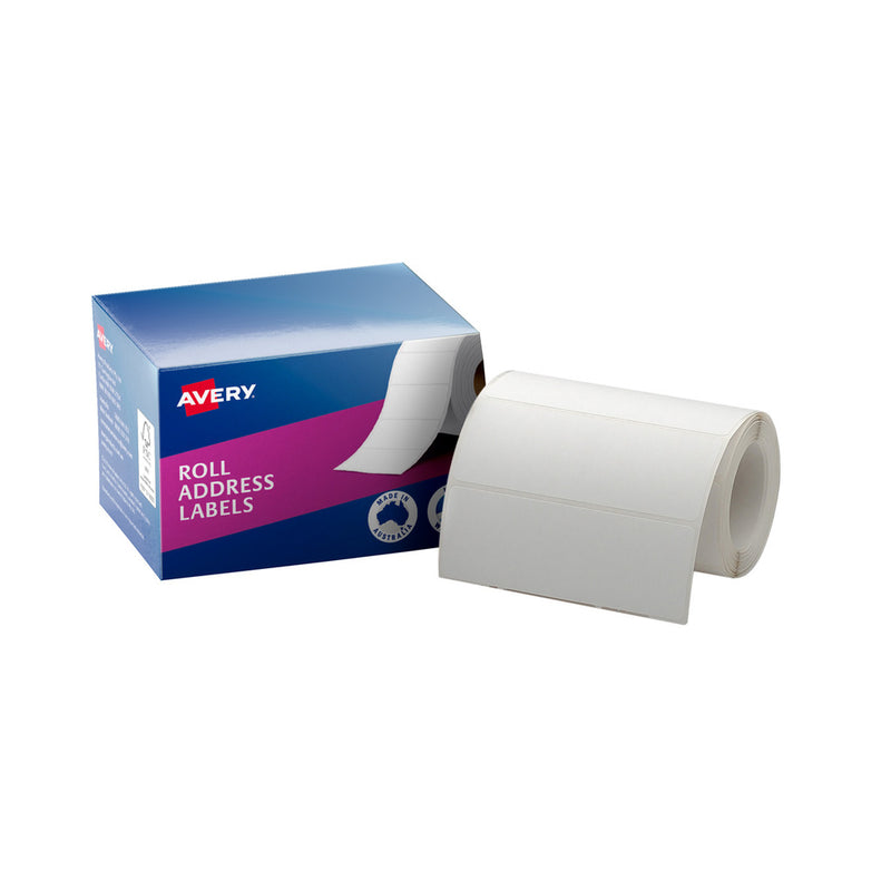 Avery White Roll Address Labels 102 x 36mm 250 Roll