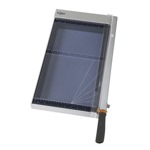 Rexel ClassicCut 1725G A3 tempered glass guillotine from above with the arm lowered