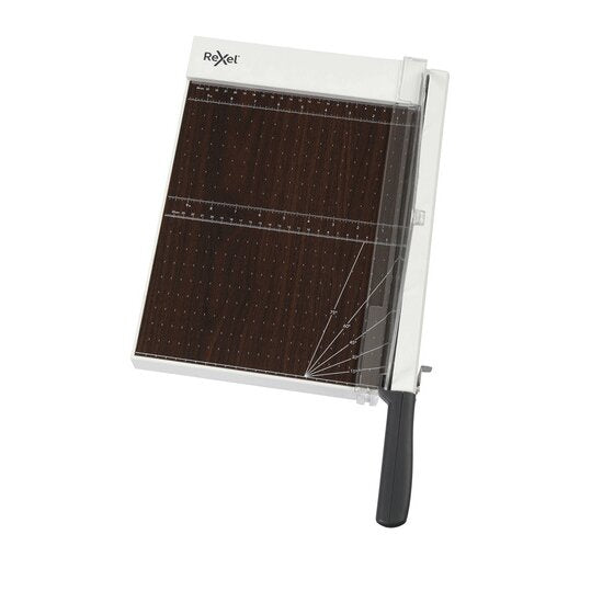 Rexel ClassicCut 1210W A4 wood base guillotine from above
