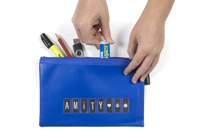 Celco Name Pencil Case Blue Small 1 Zip 225 x 143mm Pack of 10-4