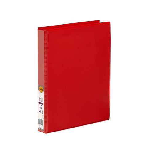 Marbig Clearview Insert Binder 25mm 3D A4 Red Pack of 20
