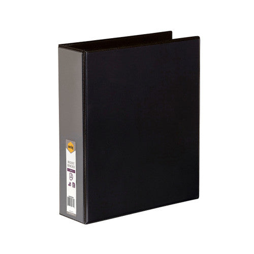 Marbig Clearview Insert Binder 50mm 2D A4 Black Pack of 12