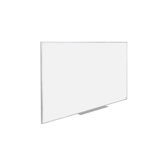 ACCO Australia's own product image for QTPWP241A: a white whiteboard in a silver aluminium frame with a pen tray on the lower edge, seen from an angle. It is a render and is not drawn to scale.
