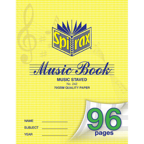 Spirax Music Staved Book 225 x 175mm 96 Page Box of 10