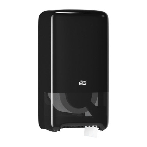 Tork Twin Mid Size Toilet Roll Dispenser T6 System Black