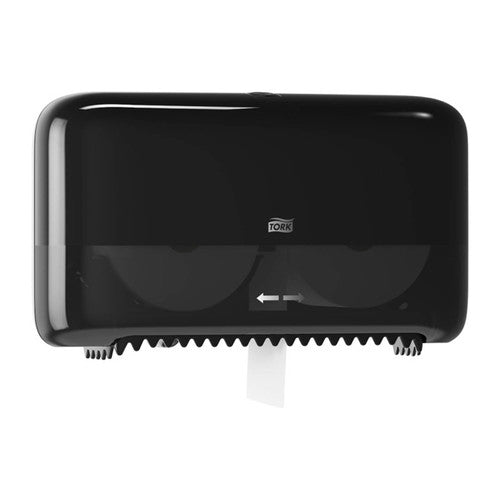 Tork Twin Coreless Mid Size Toilet Roll Dispenser T7 Black