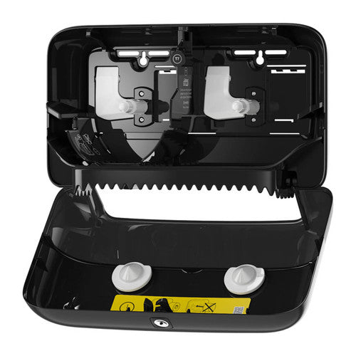 Tork Twin Coreless Mid Size Toilet Roll Dispenser T7 Black