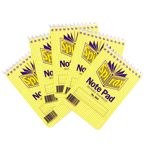 Spirax Notebook Top Opening 112 x 77mm 96 Page Pack of 5