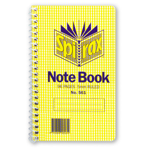 Spirax Spiral Notebook Side Opening 147 x 87mm 96 Pages