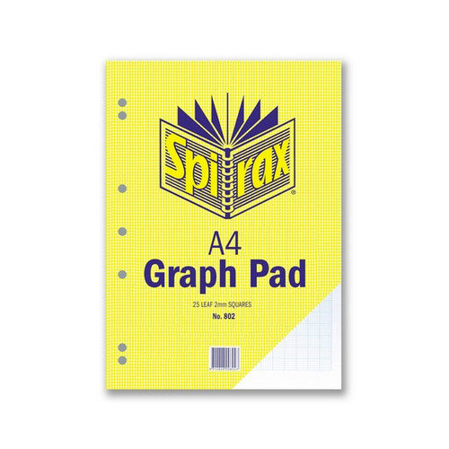 Spirax Graph Pad A4 2mm Grid 25 Leaf