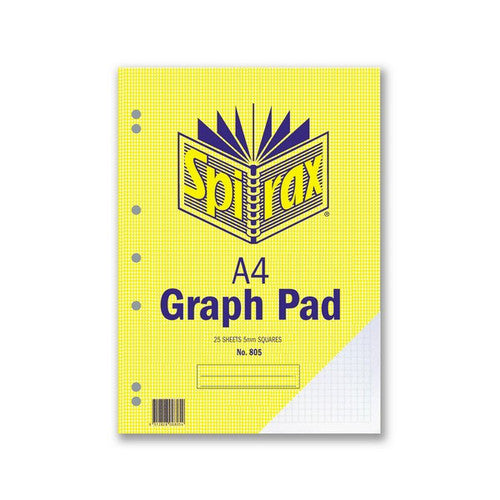 Spirax Graph Pad A4 5mm Grid 25 Leaf