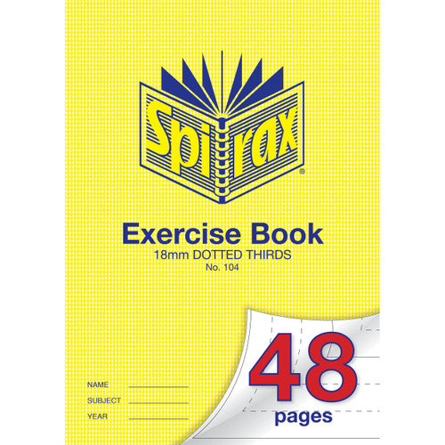 Spirax Exercise Book A4 48 Page 18mm Dotted Thirds Pack of 20