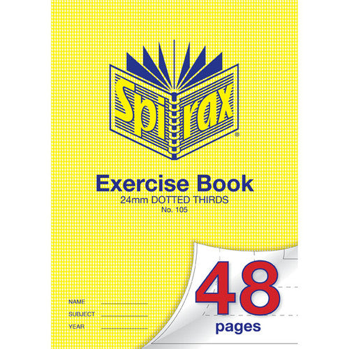 Spirax 105 Exercise Book A4 48 Page 24mm Dotted Thirds Pack of 20