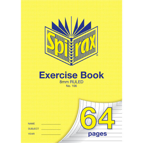 Spirax Exercise Book A4 64 Page 8mm Ruled Pack of 20