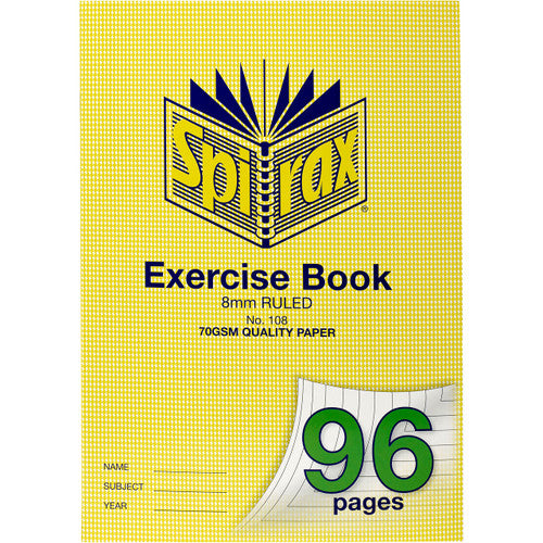 Spirax Exercise Book A4 96 Page 8mm Ruled Pack of 10