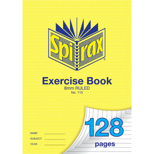 Spirax Exercise Book A4 128 Page 8mm Ruled Pack of 10