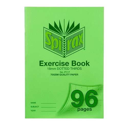 Spirax Exercise Book A4 18mm Dotted Thirds 96 Page Box of 10