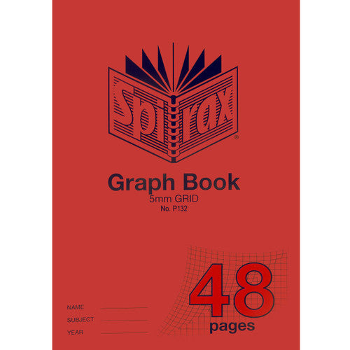 Spirax P132 Graph Book A4 5mm Grid 48 Page Pack of 20