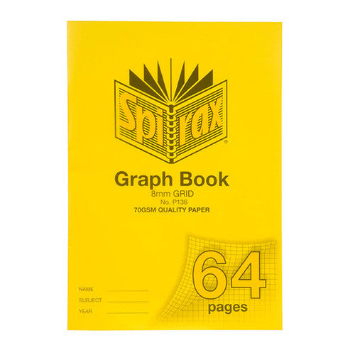 Spirax Graph Book A4 64 Pages 8mm Grid Box of 10