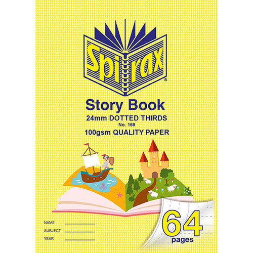 Spirax 169 Story Book 64 Page 332 x 240mm 24mm Dotted Thirds Box of 10