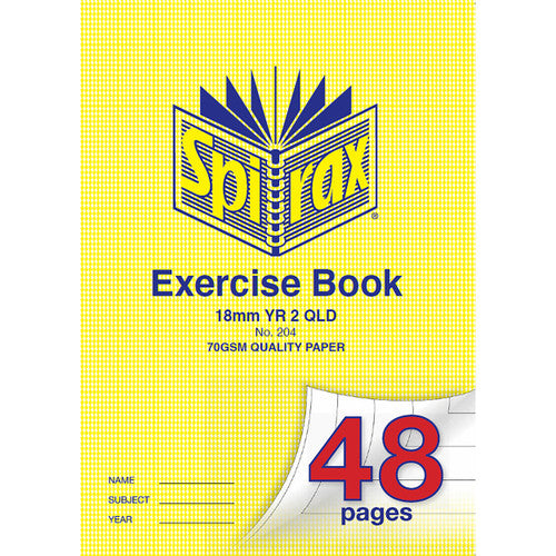 Spirax Exercise Book A4 18mm Ruled Year 2 QLD 48 Page Box of 20