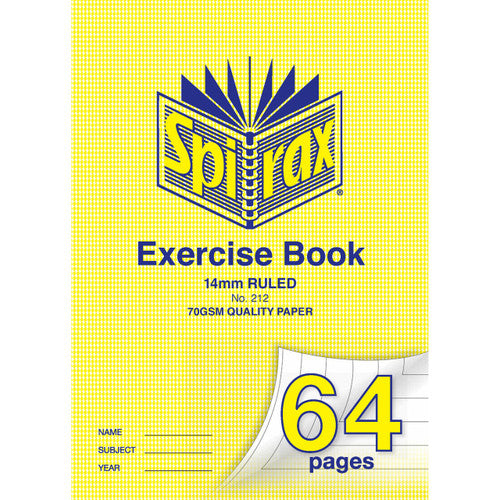 Spirax Exercise Book A4 14mm Ruled 64 Page 70gsm Box of 20