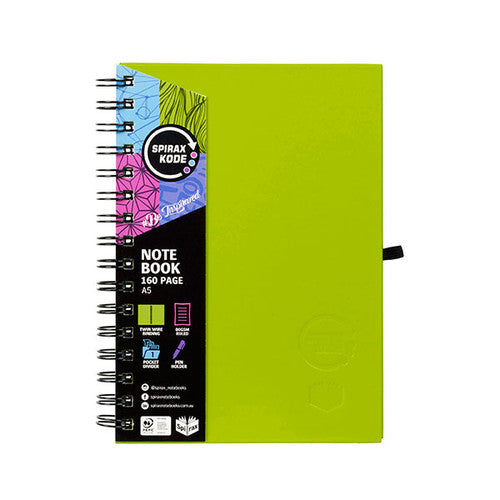Spirax Kode Hardcover Notebook A5 160 Page Assorted Box of 5