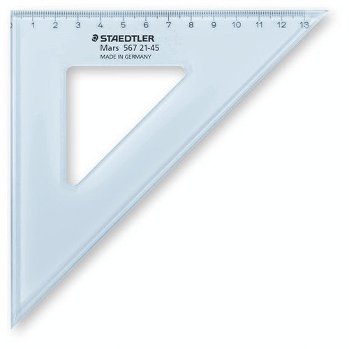 Staedtler Mars 21cm Set Square 45/45 Degree Pack of 10 567 21-45