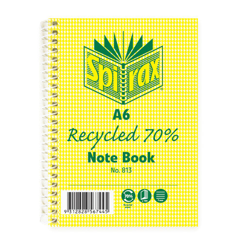 Spirax Recycled Notebook A6 100 Pages