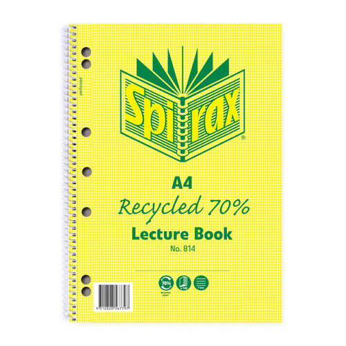 Spirax Recycled Lecture Book A4 140 Pages