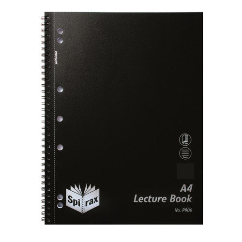 Spirax Polypropylene Lecture Book A4 Side Opening 140 Pages Black