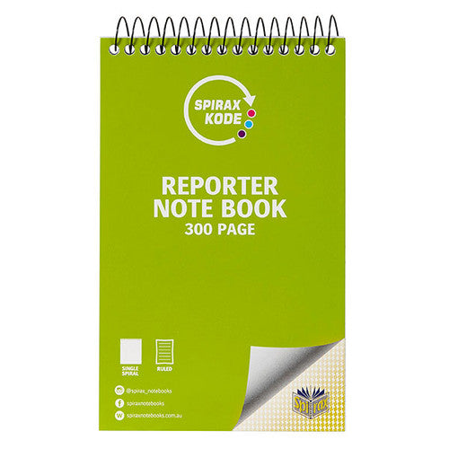 Spirax Kode Reporter Notebook 220 x 112mm 300 Page Box of 10