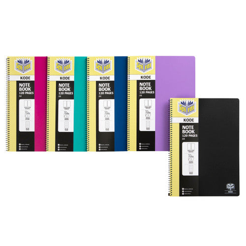 Spirax Kode Notebook A4 120 Page Assorted Box of 25
