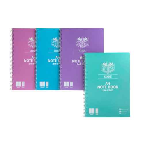Spirax Kode Metallic Notebook A4 240 Page Assorted Box of 15