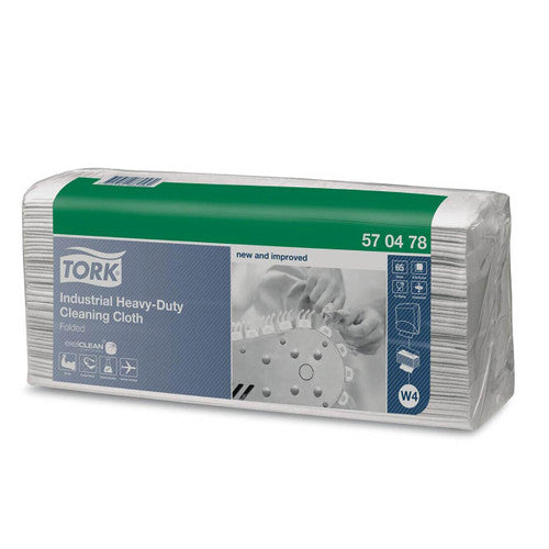 Tork Industrial Heavy Duty Cleaning Cloth Folded 1 Ply W4 White Carton of 5