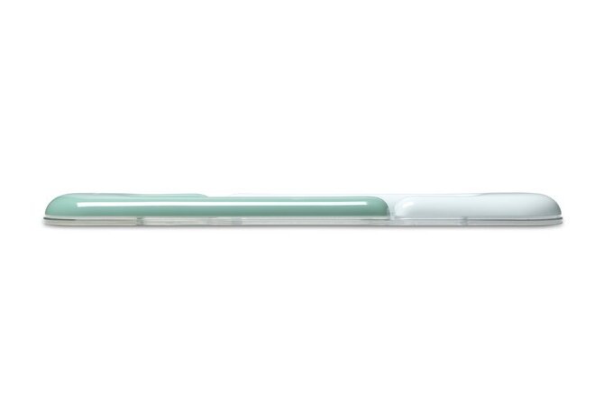 Black rectangular object on a white background