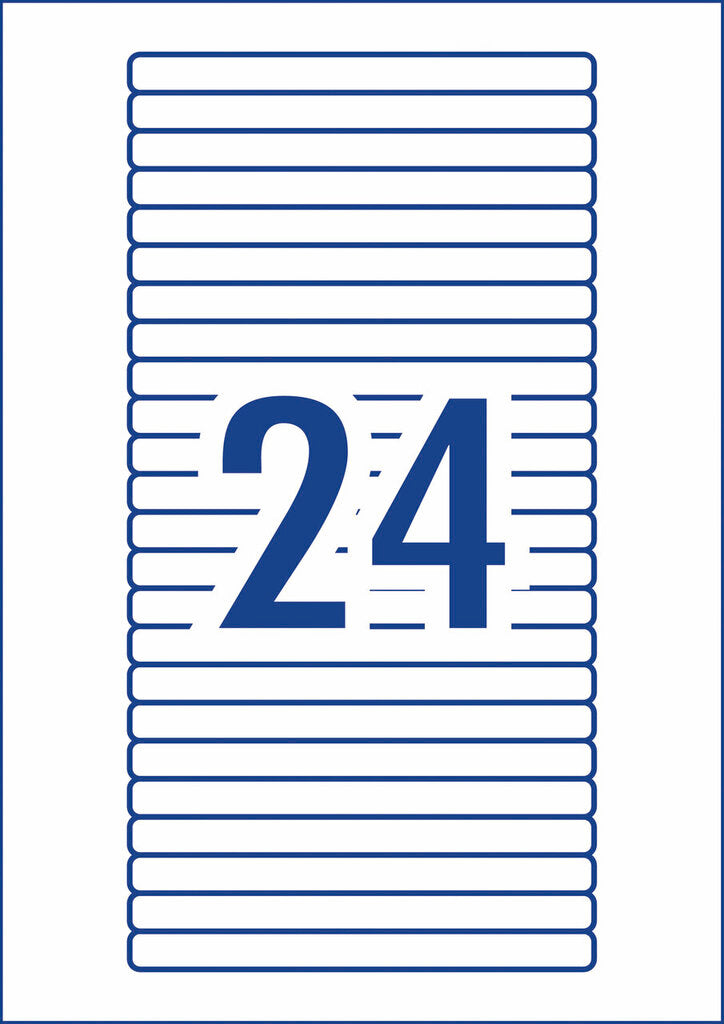 Avery White Filing Labels 134 x 11mm Laser Inkjet Permanent 600 Labels/25 Sheets 24UP – view 3