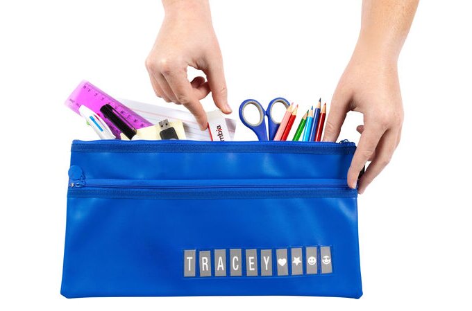 Celco Name Pencil Case Blue Large 2 Zip 350 x 180mm Pack of 10-3